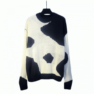 2019 Nieuw Winter Herfst Melkkoe Jacquard Dikke Garen Los Pullover Sweater Shirt