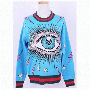 OEM Big Eye Jacquard dames pullover sweater 2018